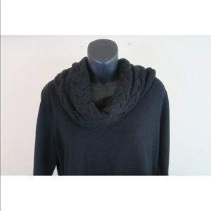 New York and company cowl neck black sweater sz L